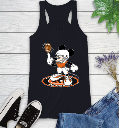 NFL Football Cincinnati Bengals Cheerful Mickey Disney Shirt Racerback Tank 9
