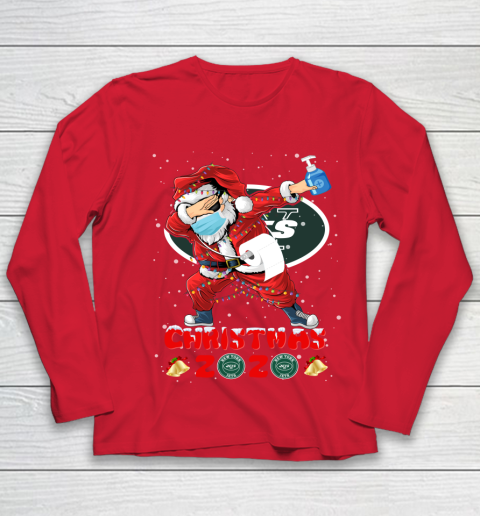 New York Jets Funny Santa Claus Dabbing Christmas 2020 NFL Youth Long Sleeve 8