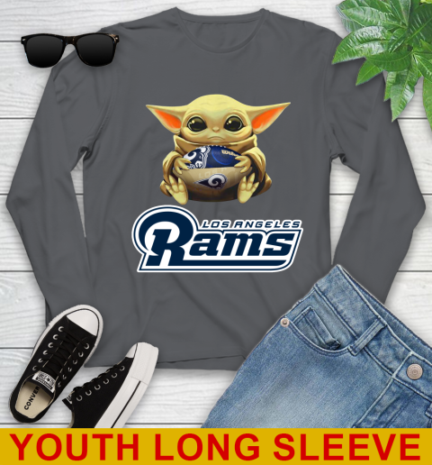 NFL Football Los Angeles Rams Baby Yoda Star Wars Shirt Youth Long Sleeve 10 NFL Football Los Angeles Rams Baby Yoda Star Wars Shirt Youth Long Sleeve - Image 10