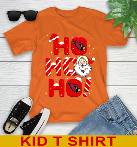 Arizona Cardinals NFL Football Ho Ho Ho Santa Claus Merry Christmas Shirt Youth T-Shirt 8
