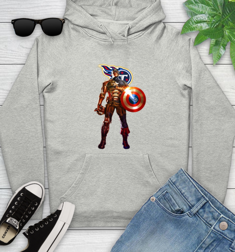 NFL Captain America Marvel Avengers Endgame Football Sports Tennessee Titans Youth Hoodie