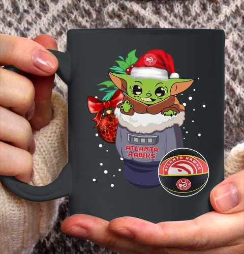 Atlanta Hawks Christmas Baby Yoda Star Wars Funny Happy NBA Ceramic Mug 11oz