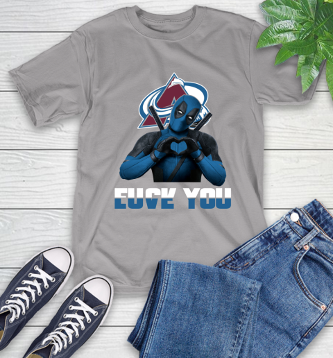 NHL Colorado Avalanche Deadpool Love You Fuck You Hockey Sports T-Shirt 6