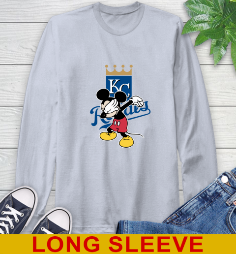 Kansas City Royals MLB Baseball Dabbing Mickey Disney Sports Long Sleeve T-Shirt 6