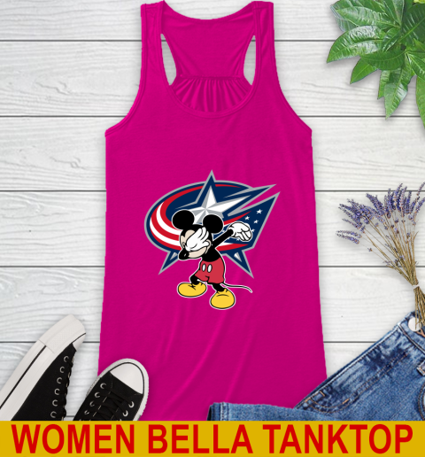 Columbus Blue Jackets NHL Hockey Dabbing Mickey Disney Sports Racerback Tank 8