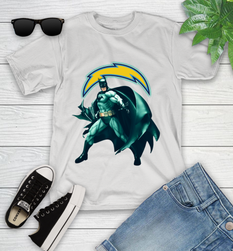 NFL Batman Football Sports Los Angeles Chargers Youth T-Shirt