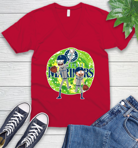 MLB Seattle Mariners Rick And Morty Baseball Sports V-Neck T-Shirt 8