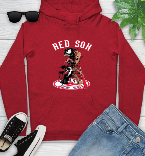 MLB Boston Red Sox Baseball Venom Groot Guardians Of The Galaxy Youth Hoodie 11