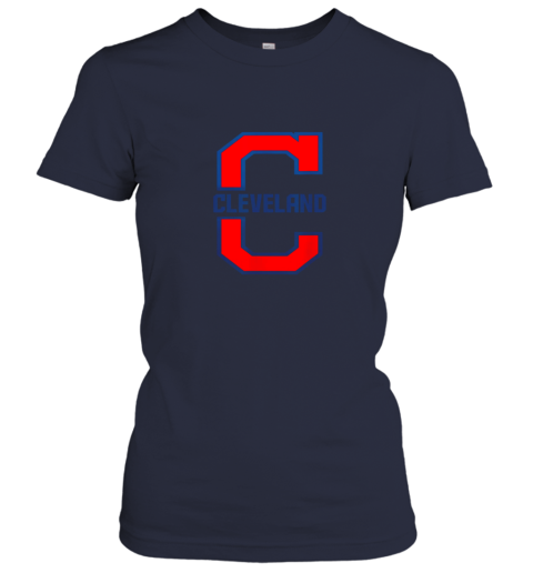 zvkj cleveland hometown indian tribe vintage ladies t shirt 20 front navy
