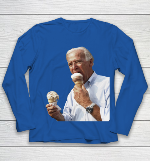 Joe Biden Eating Ice Cream Youth Long Sleeve 7