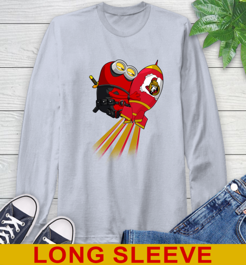 NHL Hockey Ottawa Senators Deadpool Minion Marvel Shirt Long Sleeve T-Shirt 6