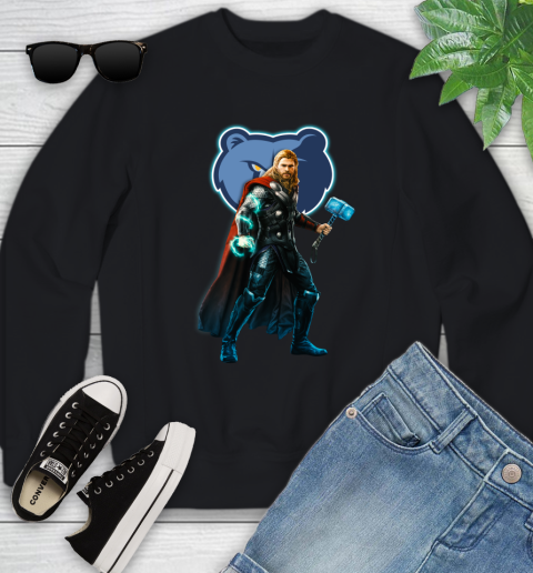 NBA Thor Avengers Endgame Basketball Memphis Grizzlies Youth Sweatshirt 2