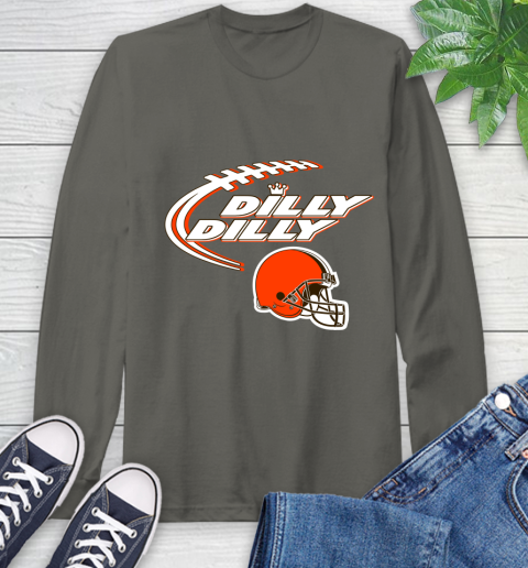 NFL Cleveland Browns Dilly Dilly Football Sports Long Sleeve T-Shirt 8