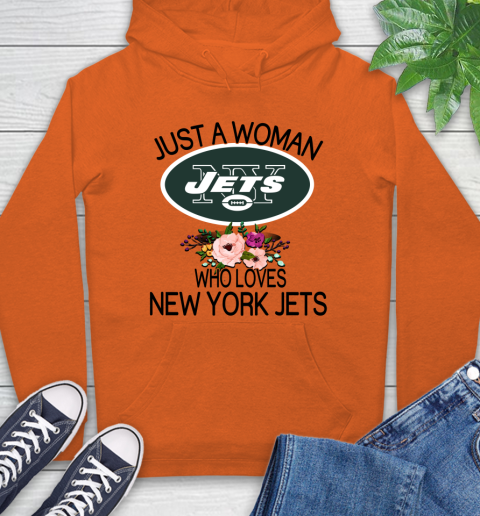 NFL Just A Woman Who Loves New York Jets Football Sports Hoodie 3