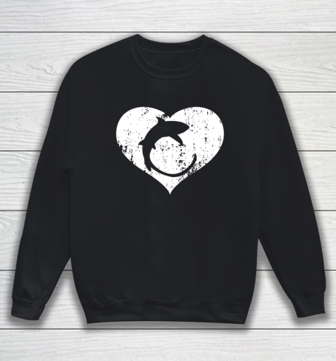 I Love Sharks Gifts Thresher Shark Heart Valentine Gift Sweatshirt