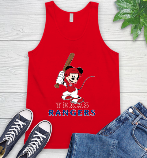 MLB Baseball Texas Rangers Cheerful Mickey Mouse Shirt Tank Top 6