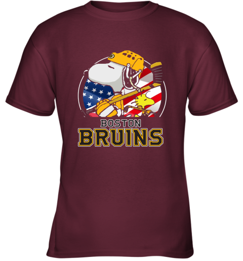 dyku-boston-bruins-ice-hockey-snoopy-and-woodstock-nhl-youth-t-shirt-26-front-maroon-480px