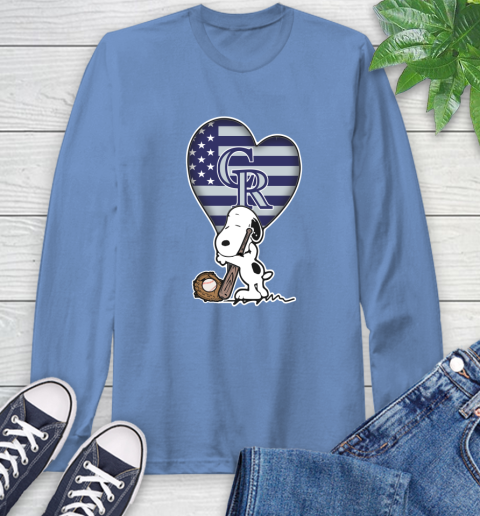 Colorado Rockies MLB Baseball The Peanuts Movie Adorable Snoopy Long Sleeve T-Shirt 12 Colorado Rockies MLB Baseball The Peanuts Movie Adorable Snoopy Long Sleeve T-Shirt - Image 12