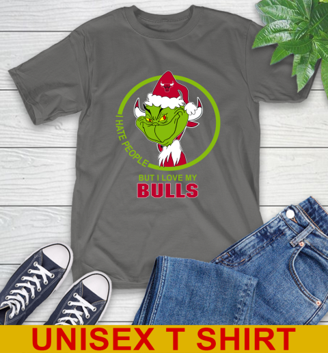 Chicago Bulls NBA Christmas Grinch I Hate People But I Love My Favorite Basketball Team T-Shirt 8
