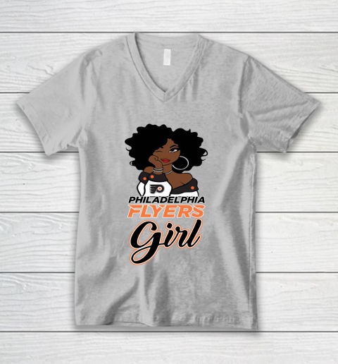 Philadelphia Flyers Girl NHL V-Neck T-Shirt 4