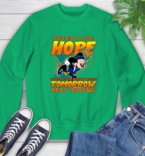 St.Louis Blues NHL Hockey ootball Mickey Disney Never Lose Hope Sweatshirt - Image 8