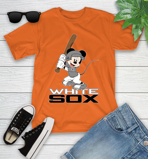 MLB Baseball Chicago White Sox Cheerful Mickey Mouse Shirt Youth T-Shirt 7