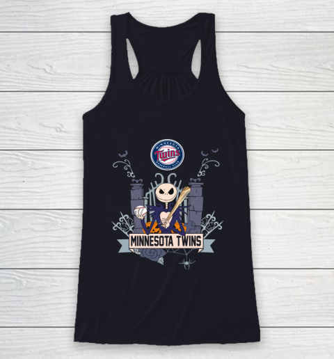 MLB Minnesota Twins Baseball Jack Skellington Halloween Racerback Tank 7