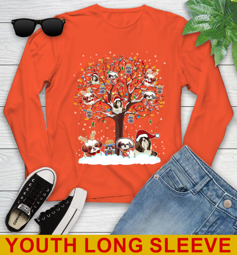 Shih Tzu dog pet lover light christmas tree shirt 260