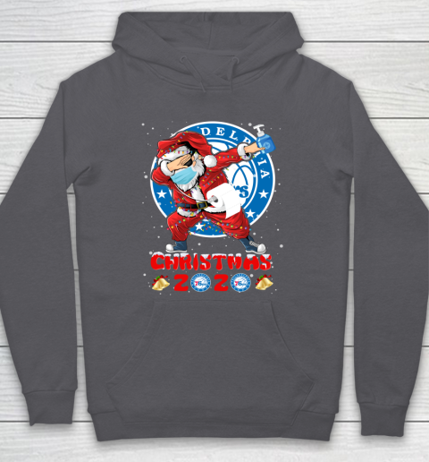Philadelphia 76ers Funny Santa Claus Dabbing Christmas 2020 NBA Hoodie 4
