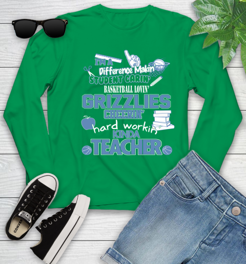 Memphis Grizzlies NBA I'm A Difference Making Student Caring Basketball Loving Kinda Teacher Youth Long Sleeve 7