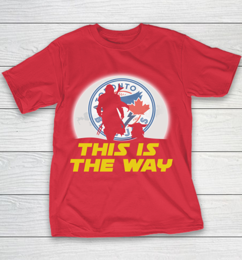 Toronto Blue Jays MLB Baseball Star Wars Yoda And Mandalorian This Is The Way Youth T-Shirt 7