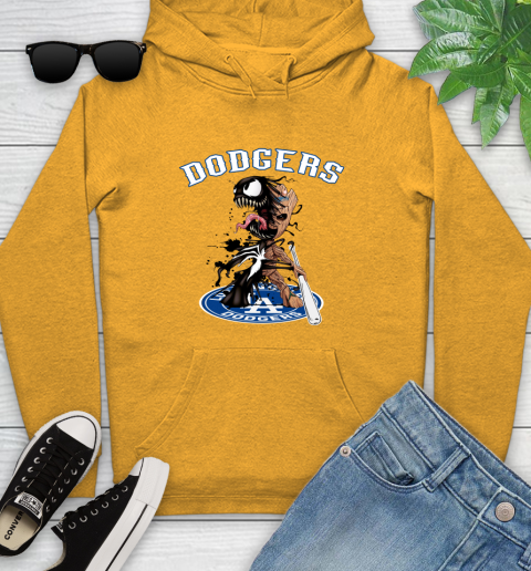 MLB Los Angeles Dodgers Baseball Venom Groot Guardians Of The Galaxy Youth Hoodie 3