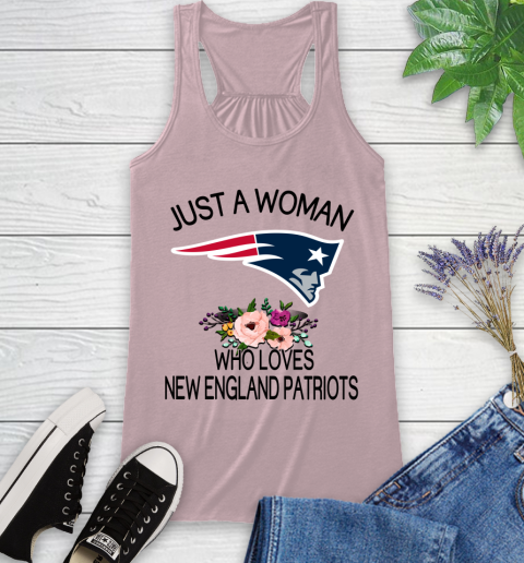 NFL Just A Woman Who Loves New England Patriots Football Sports Racerback Tank 5