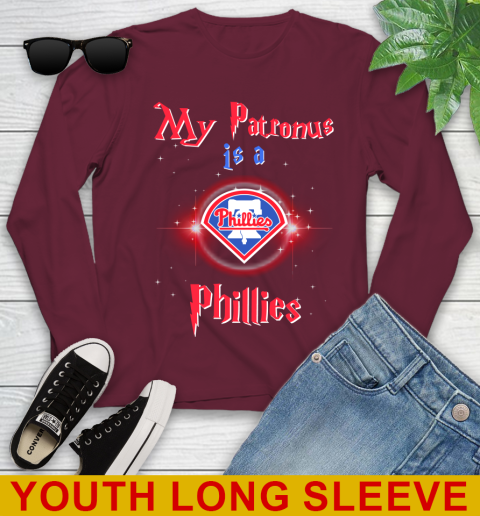 MLB Baseball Harry Potter My Patronus Is A Philadelphia Phillies Youth Long Sleeve 6