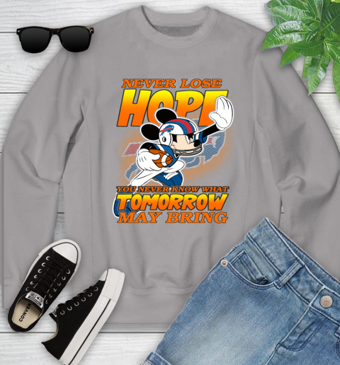 Buffalo Bills NFL Football Mickey Disney Never Lose Hope (1) Youth Sweatshirt 3