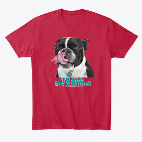 4qks miami dolphins to all my haters dog licking classic t shirt 2 front red
