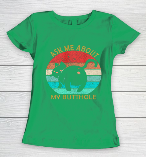 Funny Cat Kitten Tee Ask me about my BUTTHOLE Women's T-Shirt 5