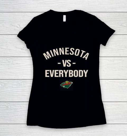 Minnesota Wild Vs Everybody Women's V-Neck T-Shirt