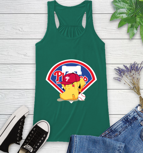 MLB Pikachu Baseball Sports Philadelphia Phillies Racerback Tank 7