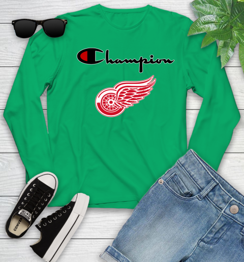 NHL Hockey Detroit Red Wings Champion Shirt Youth Long Sleeve 4