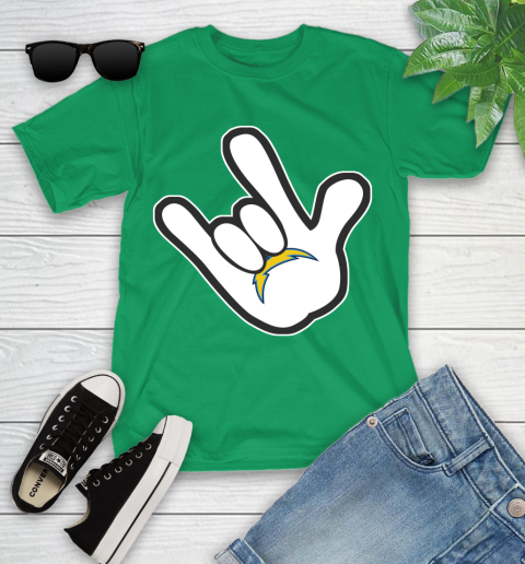 San Diego Chargers NFL Football Mickey Rock Hand Disney Youth T-Shirt 6