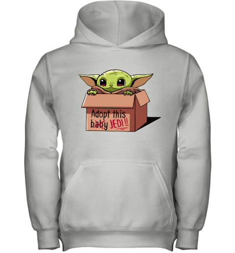 Baby Yoda In A Box Adopt This Baby Jedi Youth Hoodie