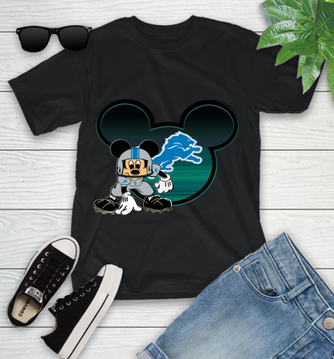 NFL Detroit Lions Mickey Mouse Disney Football T Shirt Youth T-Shirt 2