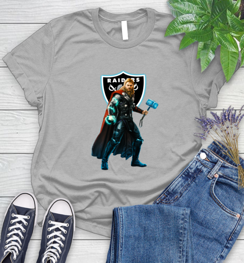 NFL Thor Avengers Endgame Football Oakland Raiders Women's T-Shirt 5