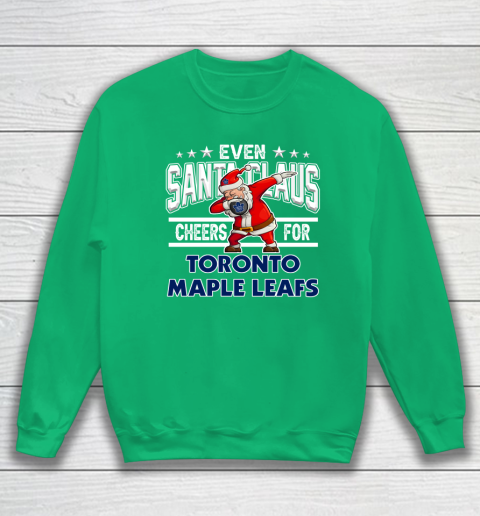 Toronto Maple Leafs Even Santa Claus Cheers For Christmas NHL Sweatshirt 5
