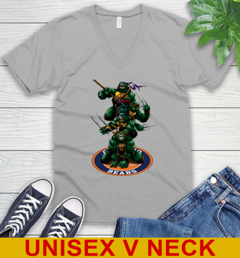 NFL Football Chicago Bears Teenage Mutant Ninja Turtles Shirt V-Neck T-Shirt 4