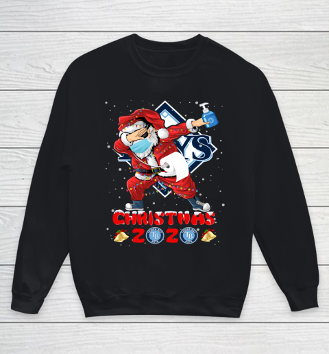 Tampa Bay Rays Funny Santa Claus Dabbing Christmas 2020 MLB Youth Sweatshirt