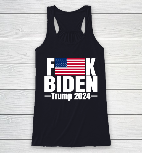 Fuck Biden American Flag Trump 2024 Racerback Tank 7