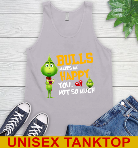 NBA Chicago Bulls Makes Me Happy You Not So Much Grinch Basketball Sports Tank Top 3