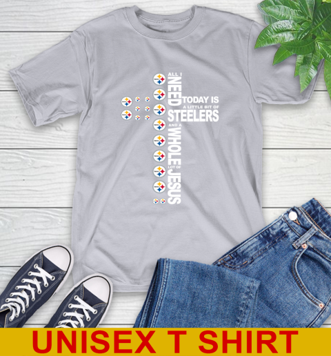 NFL All I Need Today Is A Little Bit Of Pittsburgh Steelers Cross Shirt T-Shirt 5